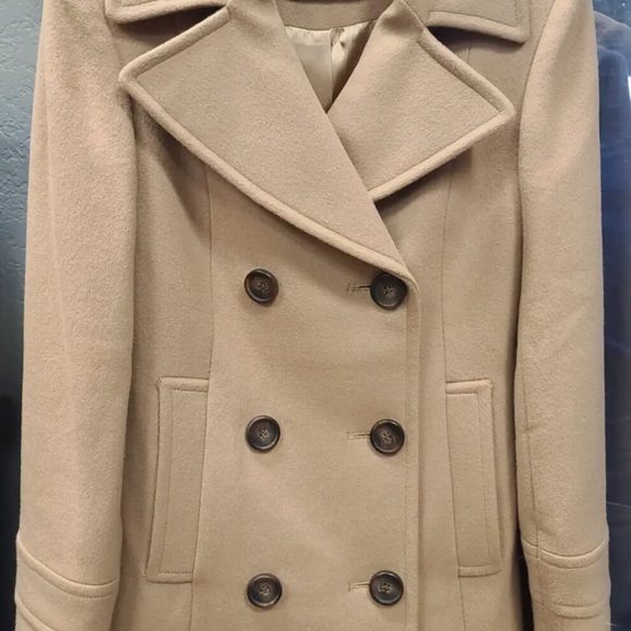 Loro Piana Sz 4 Fleurette Classic Camel Double Breasted Fitted Slender Pea Coat - Picture 11 of 15